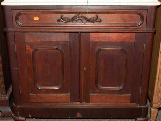 Appraisal: Victorian walnut marble top cabinet Estimate - All items sold