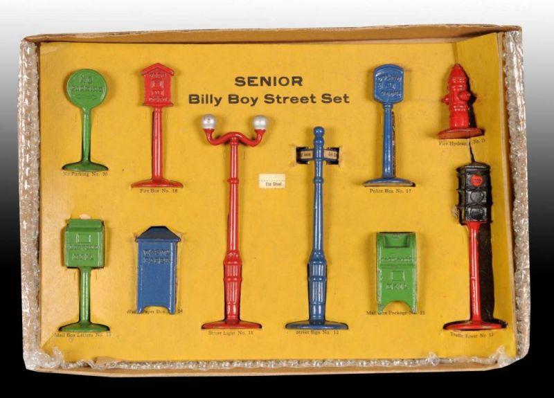 Appraisal: Cast Iron Senior Billy Boy Street Sign Toy Set OB