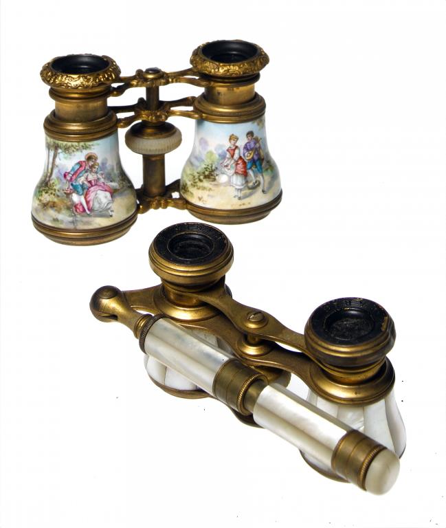 Appraisal: A PAIR OF FRENCH GILTMETAL AND ENAMEL OPERA GLASSES the