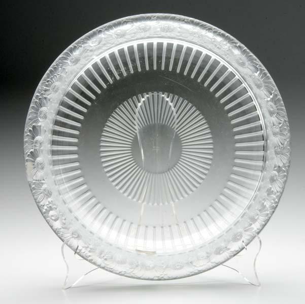 Appraisal: LALIQUE Marguerites bowl in clear and frosted glass A few