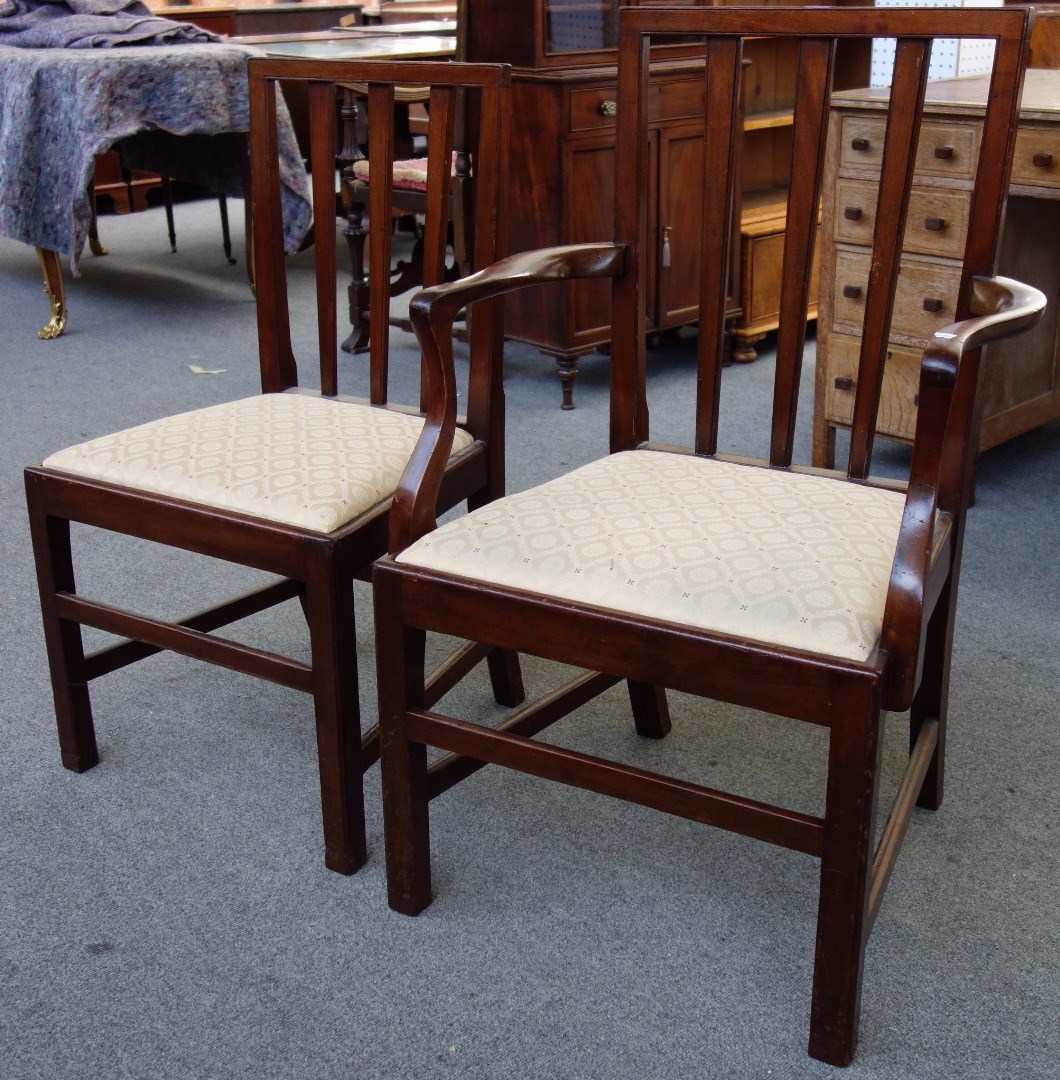 Appraisal: A set of six th century square back mahogany framed