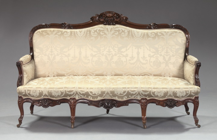 Appraisal: Fine Seven-Piece Rococo Revival Rosewood Parlor Suite in the manner