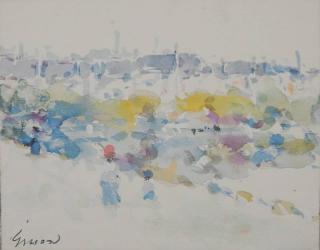 Appraisal: Andre Gisson watercolor Andre Gisson American - - View of