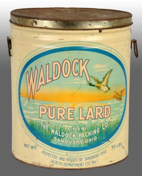 Appraisal: Waldock lb Pure Lard Tin Description Still maintains original handles