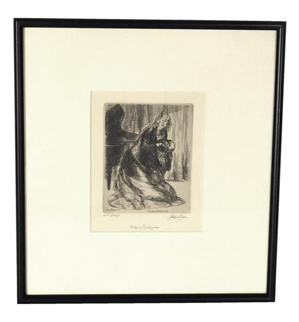 Appraisal: John Sloan American - Enter in Rendezvous etching proofs signed