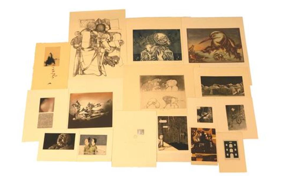 Appraisal: A large group of German and Austrian contemporary etchings color