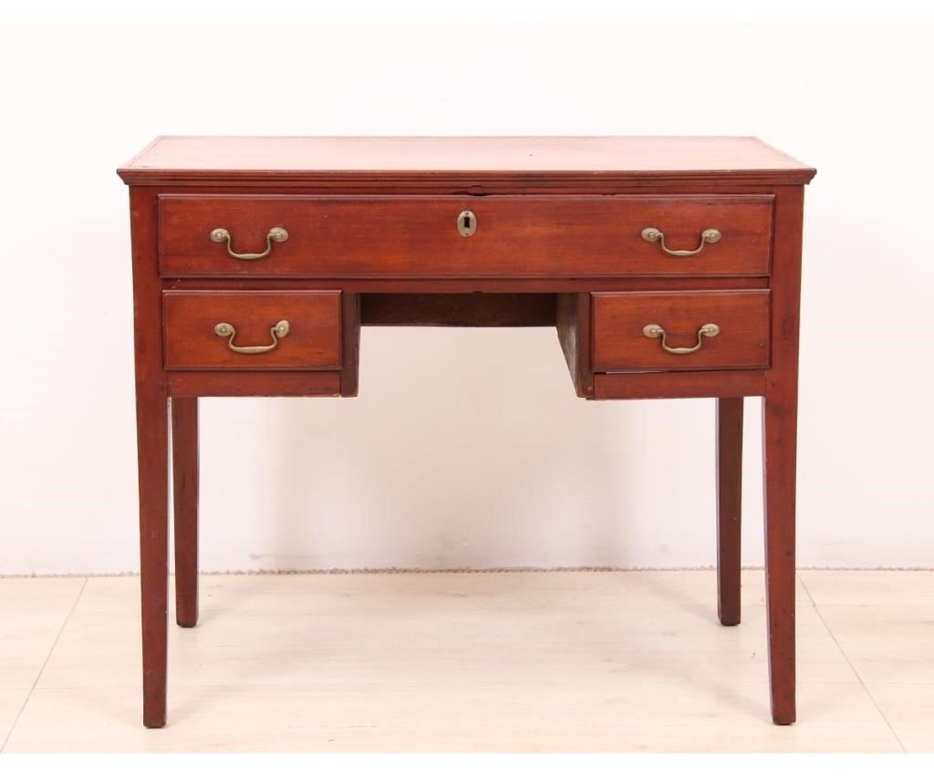 Appraisal: Country Hepplewhite mahogany dressing table circa with original brasses h