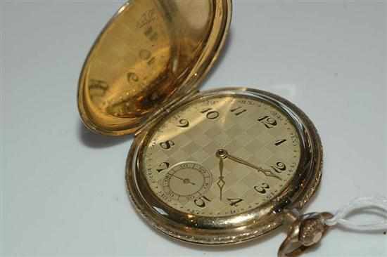 Appraisal: A CROWN WIND FULL HUNTER POCKET WATCH TO AN ENGINE