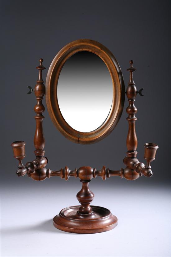 Appraisal: NEW ENGLAND MAPLE TURNED TABLE-TOP MIRROR early th century With