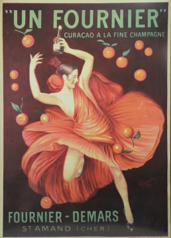 Appraisal: French Advertising Poster Un Fornier Champagne Offset lithograph From a