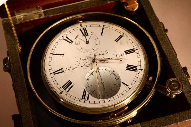 Appraisal: A Victorian brass and mahogany cased eight-day marine chronometer James