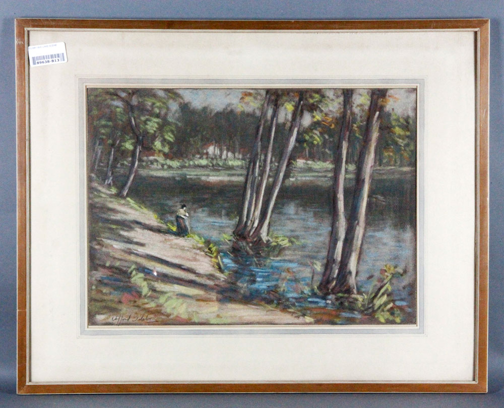 Appraisal: - Silsby The Pond at Ville De Avray Oil Pastel