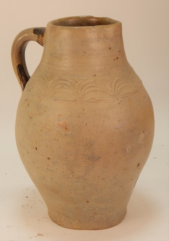 Appraisal: C AMERICAN OVOID STONEWARE EWER JUG United States th CenturyOvoid