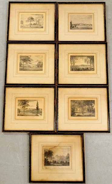 Appraisal: - Seven framed Birch prints all as found and all