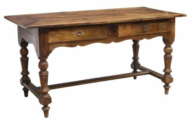 Appraisal: French Provincial walnut table mid th c having a rectangular