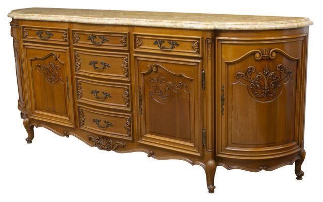 Appraisal: French Louis XV style sideboard th c shaped marble top