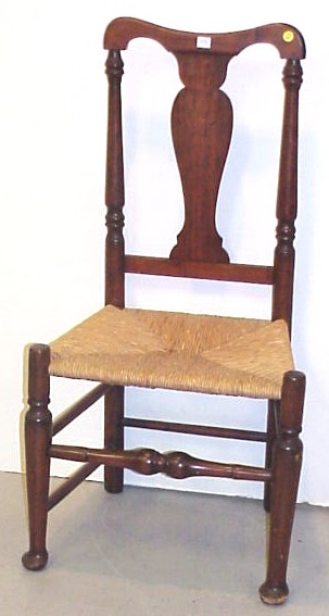 Appraisal: Country Queen Anne side chair mid th C yoke crest