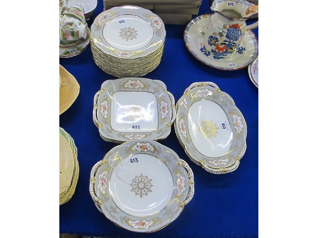 Appraisal: Coalport part dessert service comprising eleven plates two square dishes