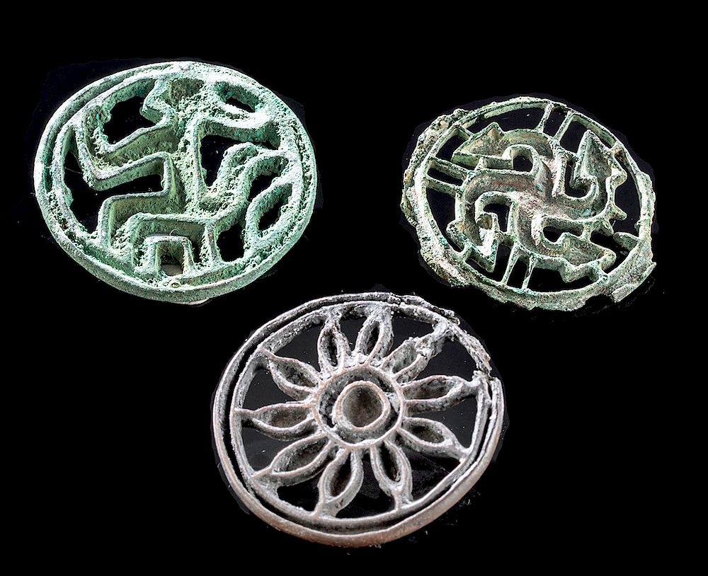 Appraisal: Bactrian BMAC Bronze Copper Stamp Seals Ancient Central Asia Bactria-Margiana