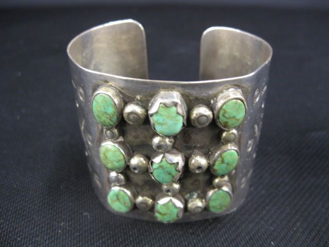 Appraisal: Indian Turquoise Sterling Bracelet wide