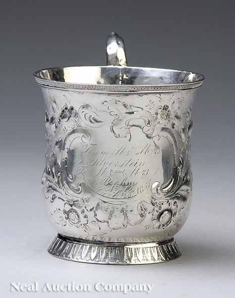 Appraisal: A New Orleans Coin Silver Presentation Cup Christopf Christian Kuchler