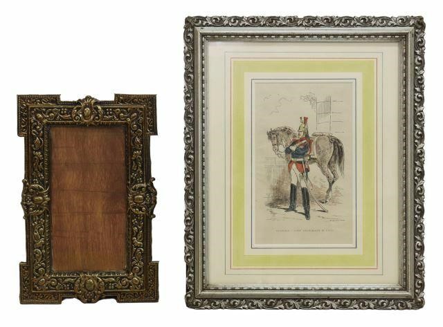 Appraisal: lot of Frames including framed lithograph on paper Cavalerie -