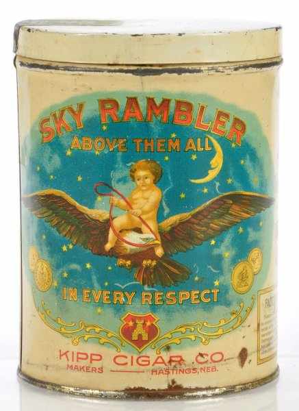 Appraisal: Sky Rambler Cigar Tin Description Outstanding example of this rare