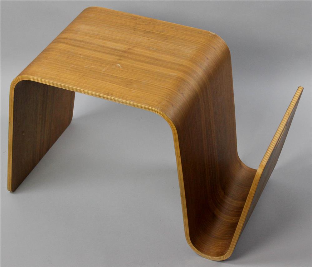 Appraisal: OFFI CURVED WOOD OCCASIONAL TABLE contemporary seamless molded wood with