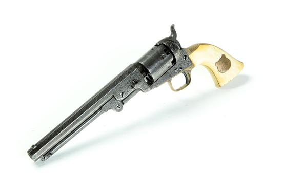 Appraisal: ENGRAVED COLT MODEL NAVY REVOLVER Fourth model caliber six-shot cylinder