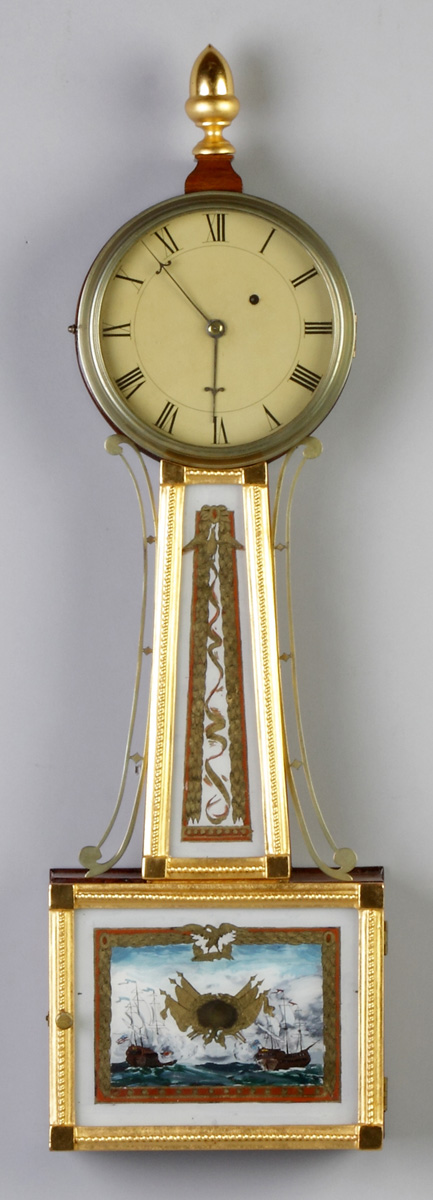 Appraisal: Attr To Lemuel Curtis Gilt Front Banjo Painted metal dial