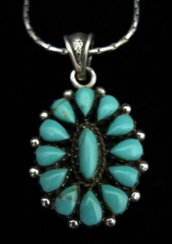 Appraisal: TURQUOISE STERLING SILVER NECKLACE