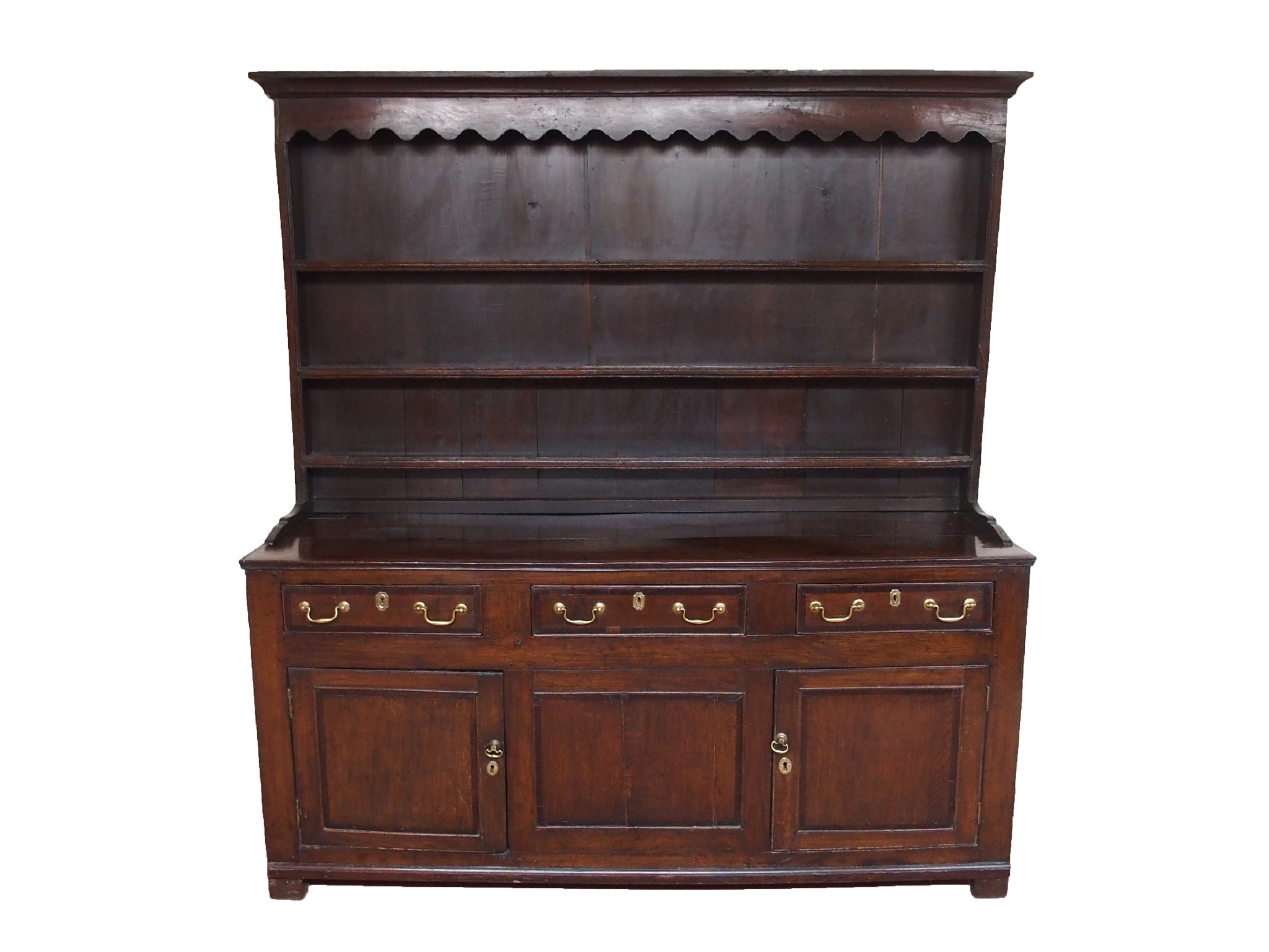 Appraisal: An th Century and later oak and mahogany crossbanded dresser