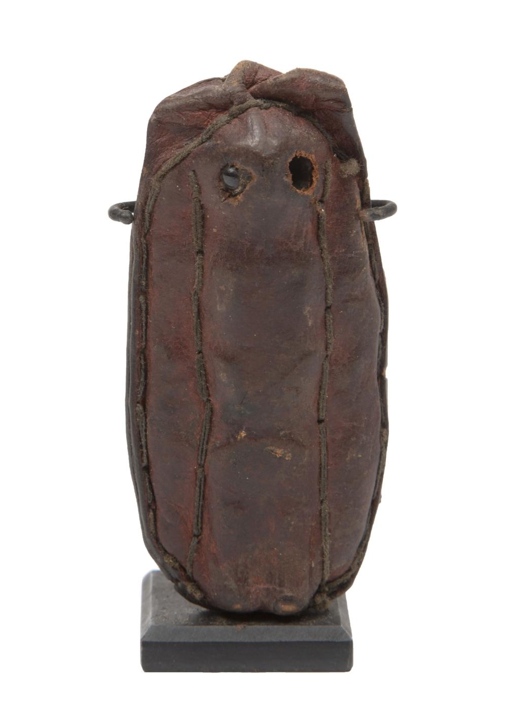 Appraisal: African Keaka Protective Figure Southwestern Cameroon wood leather seeds thread