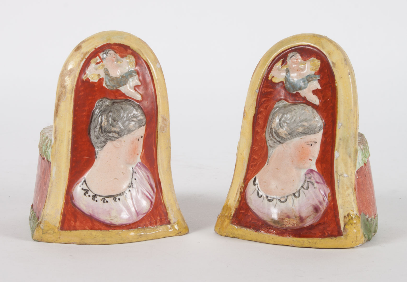 Appraisal: Pair of Staffordshire earthenware window supports first quarter- th century