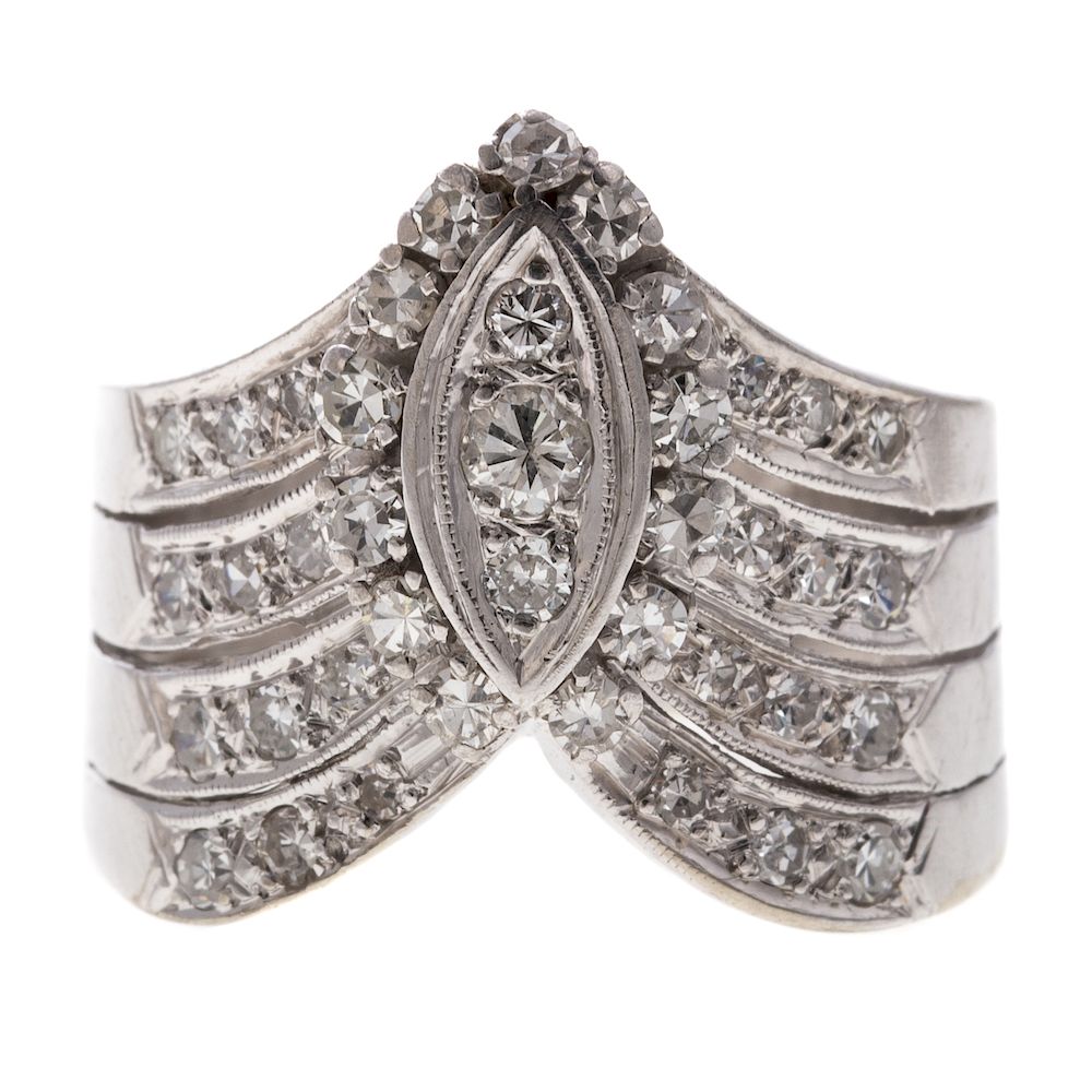 Appraisal: A Ladies K Diamond Chevron Shape Ring K white gold