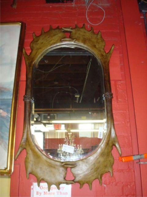 Appraisal: Large Antler Form Mirror Dimensions x