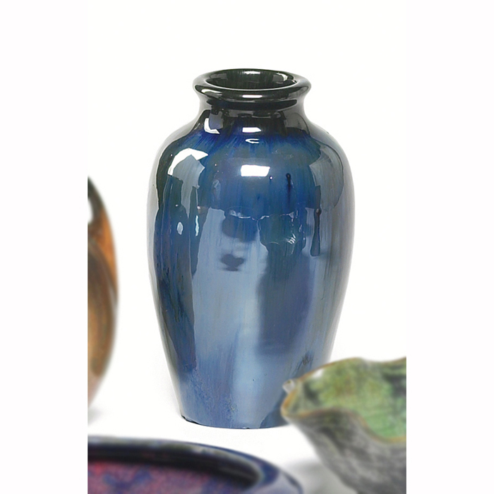 Appraisal: Fulper vase shouldered form covered in a black and blue