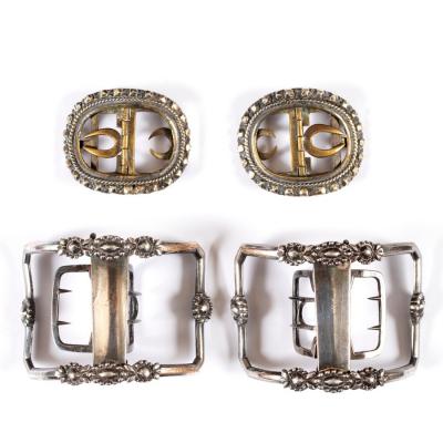 Appraisal: A pair of steel shoe buckles mid th Century cm