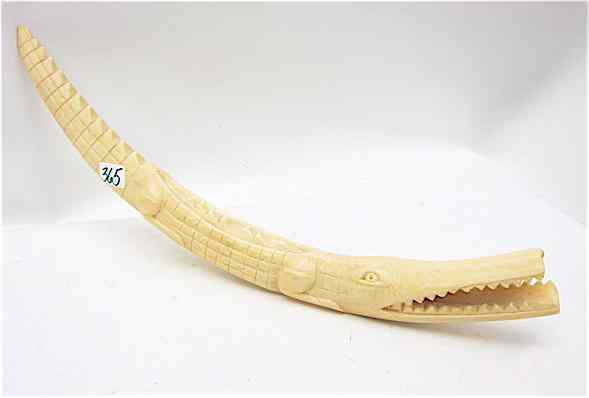 Appraisal: AFRICAN ELEPHANT IVORY TUSK hand carved in the form of