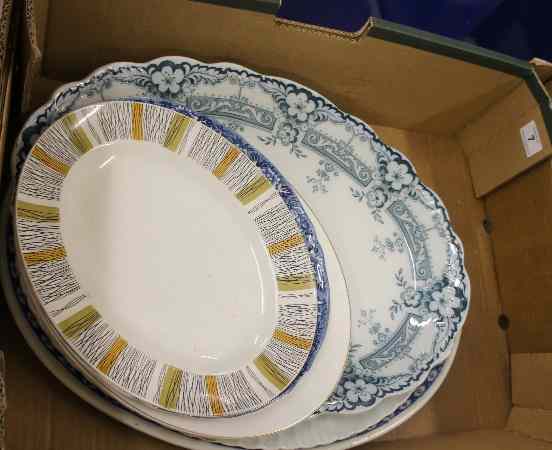 Appraisal: Collection of various Large Blue and White and Plain Meat