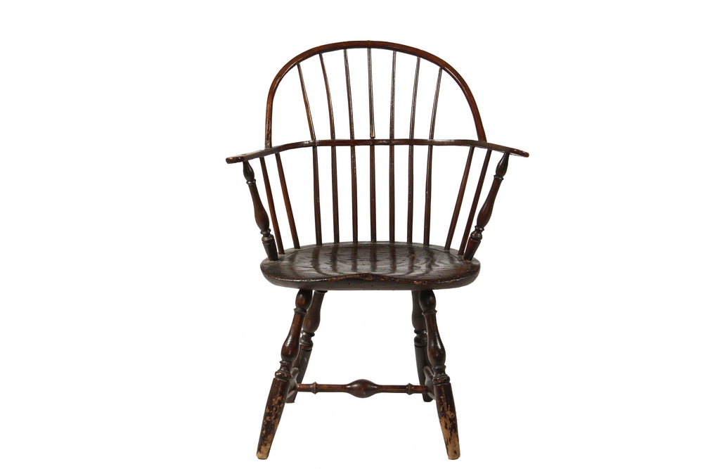 Appraisal: WINDSOR CHAIR - Circa Sack Back Windsor Armchair found in