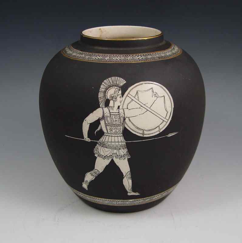 Appraisal: BASALTINE WARE VASE IN THE GRECIAN TASTE Frank Beardmore Fenton