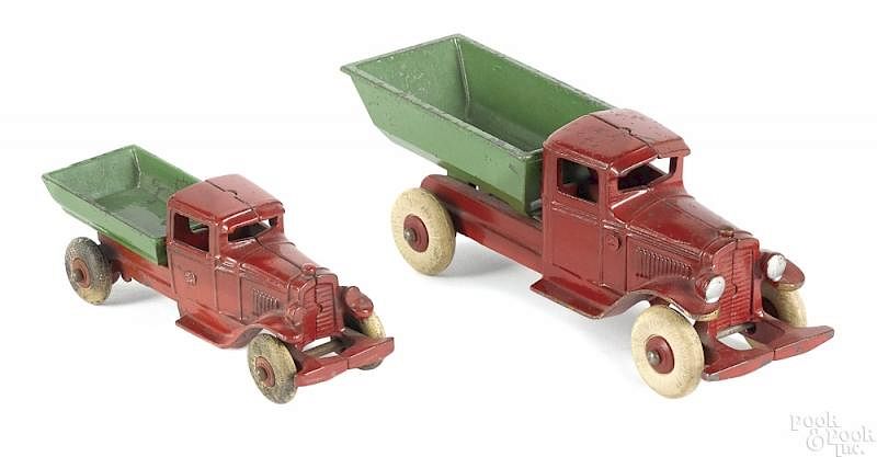 Appraisal: Two Kenton cast iron dump trucks Two Kenton cast iron