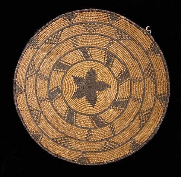 Appraisal: An Apache tray A five-pointed star on the base surrounded