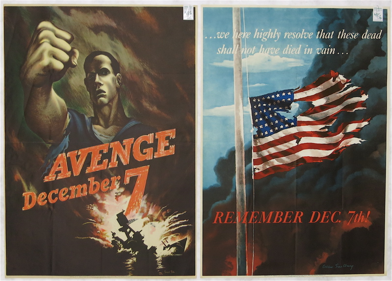 Appraisal: TWO WWII POSTERS Avenge December by Bernard Perlin and Remember