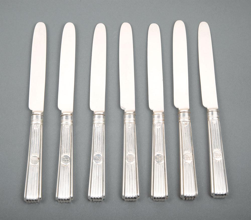 Appraisal: Set of Eighteen Regency Sterling Silver Knives William Eley William