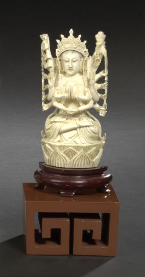 Appraisal: Chinese Carved Ivory Figure of Quan Am th century the