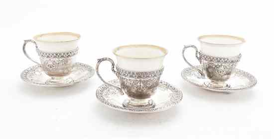 Appraisal: A Set of Eight American Sterling Silver Demitasse Cups and