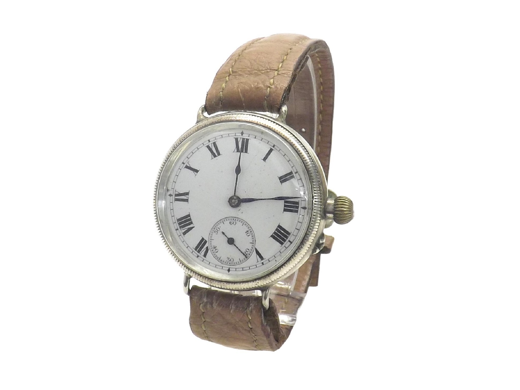 Appraisal: Silver Borgel cased wire lug gentleman's wristwatch the circular white