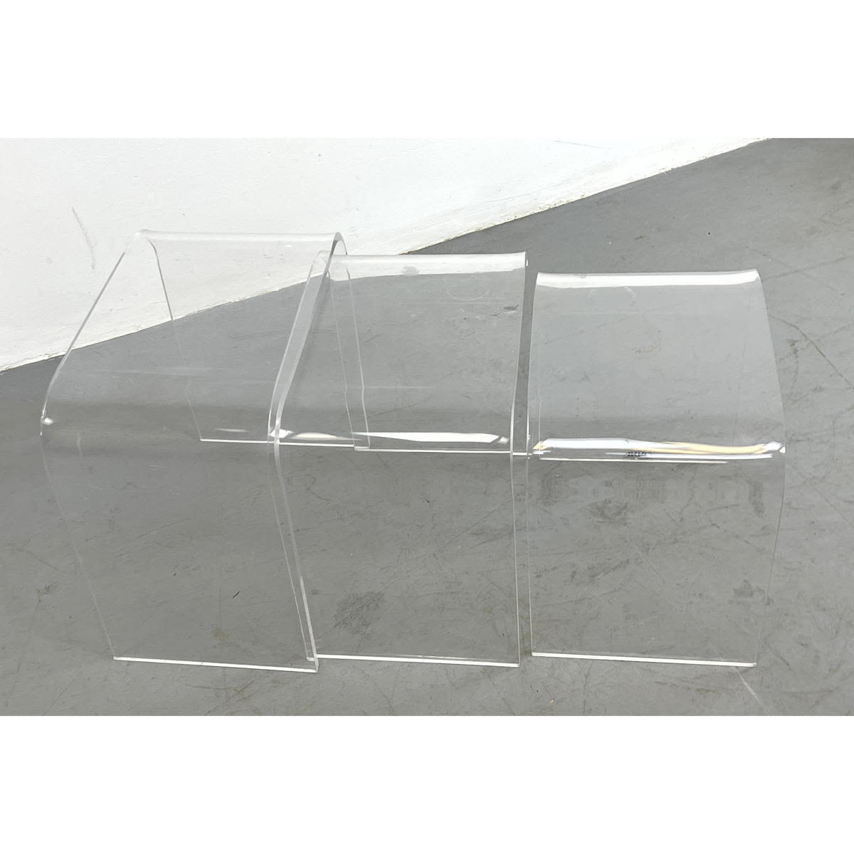 Appraisal: pc Set AKKO Lucite Nesting Tables Dimensions H inches W